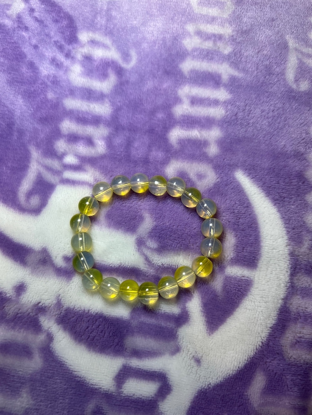 5pc Yellow Clear Glass Beaded Stretch Bracelet Set - Picture 3 of 6